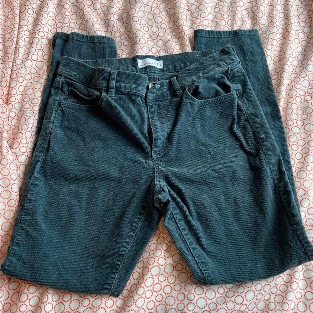 Ann Taylor LOFT Corduroy Pants Deep Green